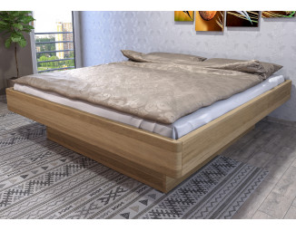 Dubová postel Pegas s nízkým čelem a úložným prostorem 