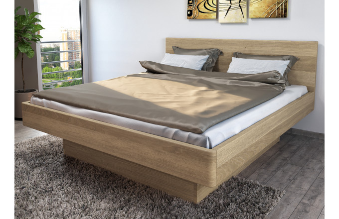 Dubová postel Pegas s úložným prostorem