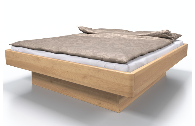 Buková postel Pegas s nízkým čelem a úložným prostorem