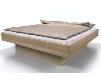 Dubová postel Pegas s nízkým čelem a úložným prostorem 