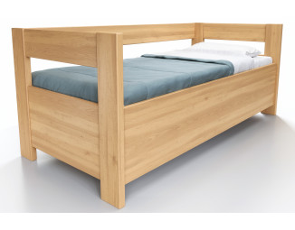 Buková postel Ela s opěrkou a úložným prostorem 