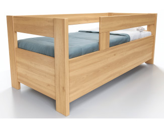 Buková postel Ela se dvěma opěrkami a úložným prostorem