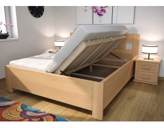 Buková  postel Erika s úložným prostorem