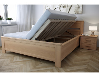 Buková posteľ Laura s úložným priestorom