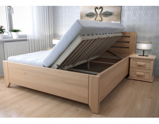 Buková postel Vanda s úložným prostorem