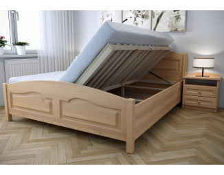 Buková postel Vanesa s úložným prostorem