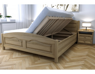 Dubová postel Vanesa s úložným prostorem